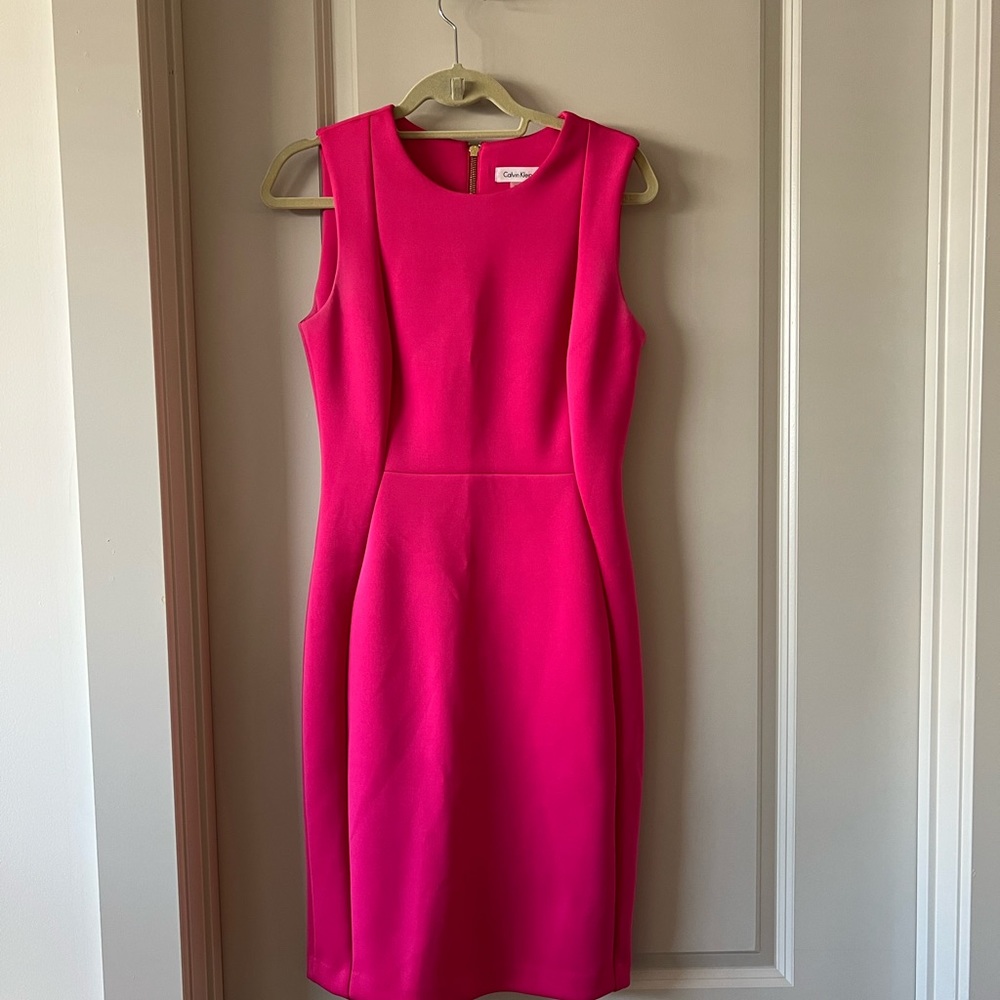 Calvin Klein vibrant pink dress